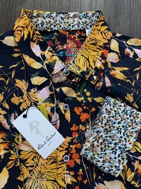 NWT Robert Graham Classic Fit Floral Button Down Shirt XL multicolor MSRP $196